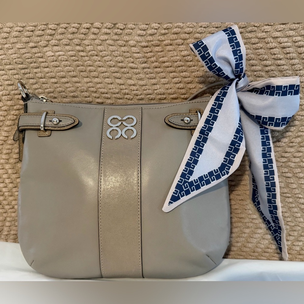 Coach 44606 Taupe Leather Crossbody Purse